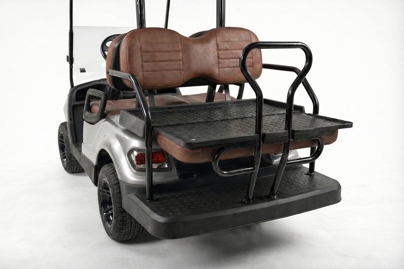 EPIC 2+2 Non-Lifted Electric Golf Cart with Lithium Battery 105Ah & Standard Tires | 4-Seater LSEV (Silver) - Image 4